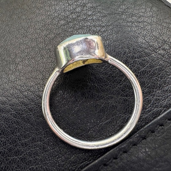 Sterling Silver Light Blue Green Teardrop Gemstone Ring Solid 925 Sterling Silve - Picture 8 of 15